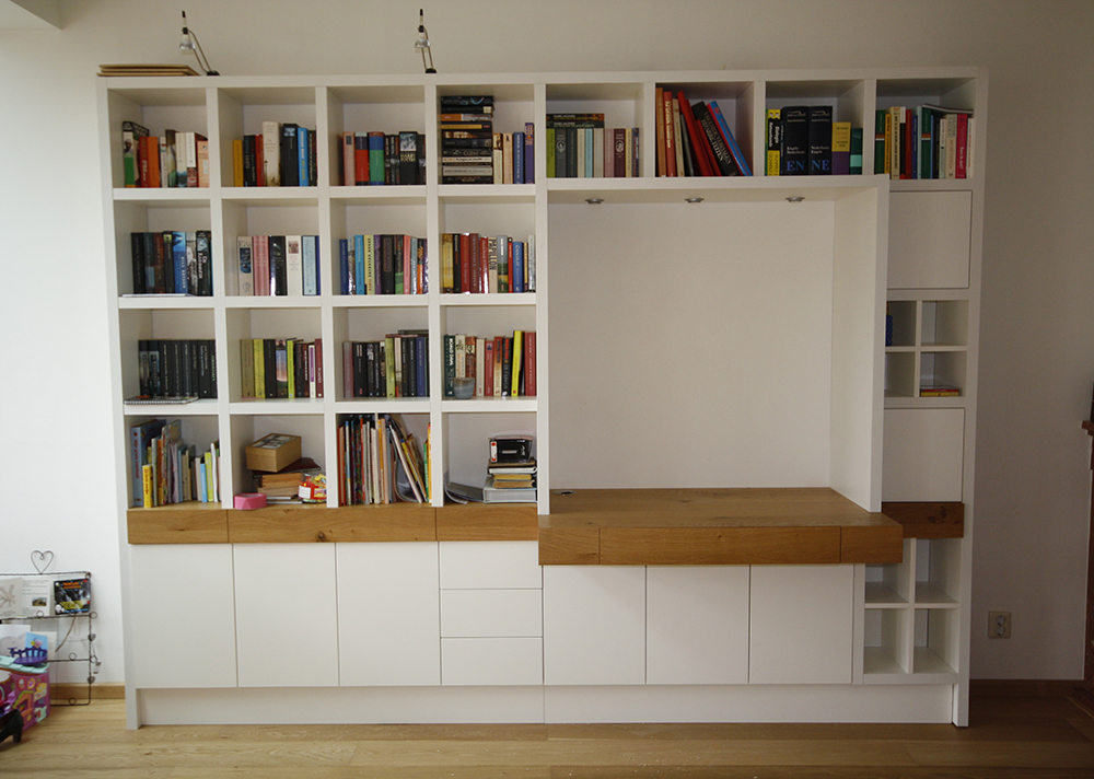draaideurkasten boekenbureaukast met verlichting en houtfineer